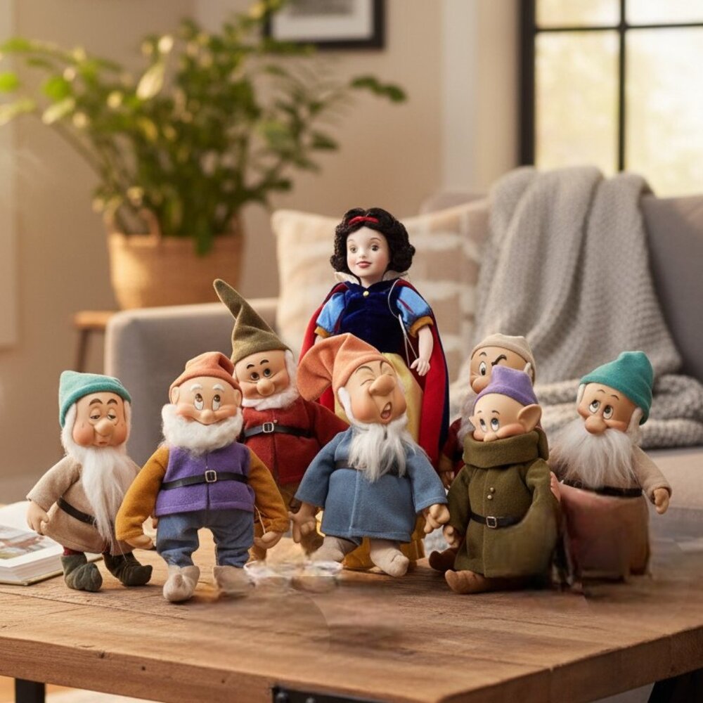 Ashton Drake Snow White & 7 Dwarfs Porcelain Doll Set